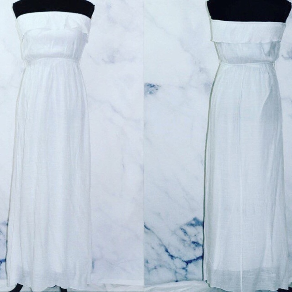 White Ruffle Top Maxi Dress